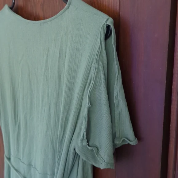 Lulus Light Sage Green Full Length Occasion Event Evening Wrap Maxi Dress SZ L - Picture 8 of 9